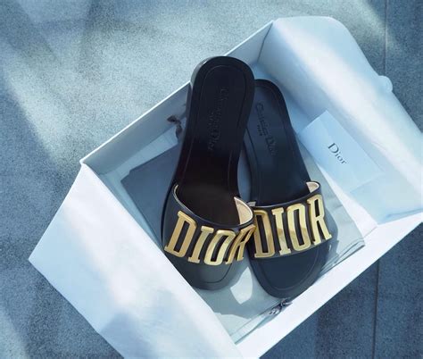 gold dior sliders|christian Dior slides price.